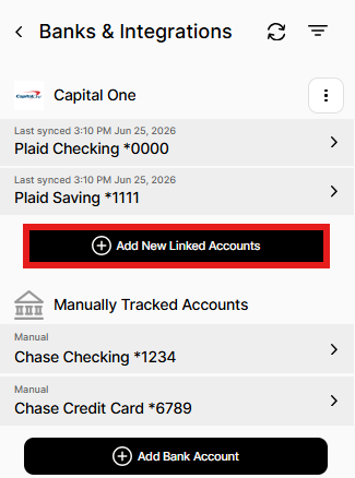 Plaid modal for linking a financial institution